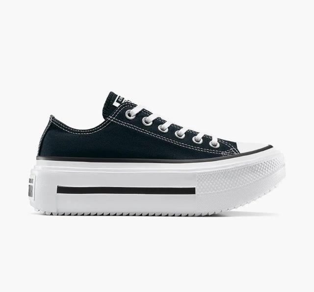 converse chuck taylor all star double stack low cut black